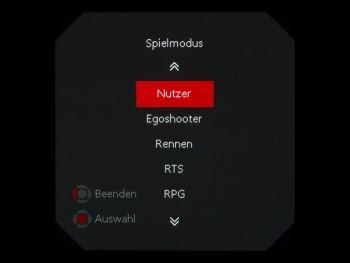 OSD-Schnellauswahl „Spielmodus“