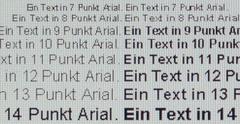 Textwiedergabe native Auflösung