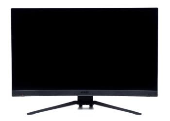 Monitor in der niedrigsten Stellung von vorn