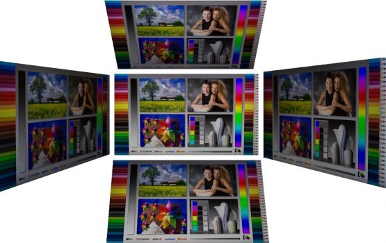 Horizontale und vertikale Blickwinkel vom TFT-Panel des ViewSonic XG2705
