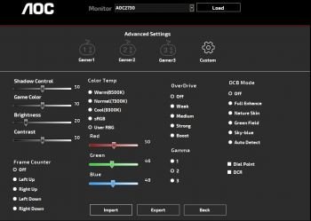 Advanced Settings im G-Menu