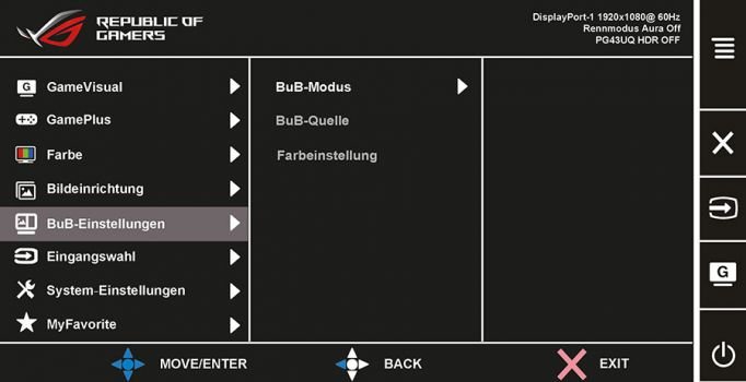OSD: Ebenen der BuB-Einstellungen