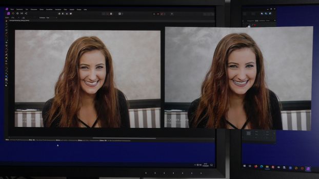 Vergleich Bildschirm (links) und Papierabzug (rechts)