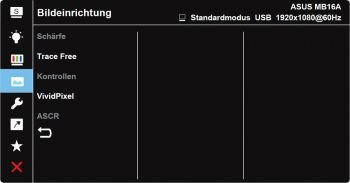 OSD: Bildeinrichtung (Screenshot: ASUS-Handbuch)