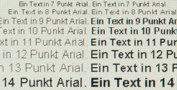 Textwiedergabe native Auflösung