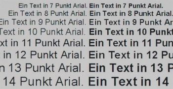 Textwiedergabe native Auflösung
