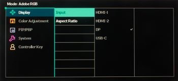 Menü (OSD): Signaleingang