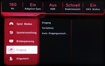 OSD Eingang: Optionen für die Wahl der Signalquelle
