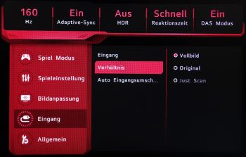 OSD: Die Seitenverhältnis-Option ist merkwürdigerweise hier positioniert