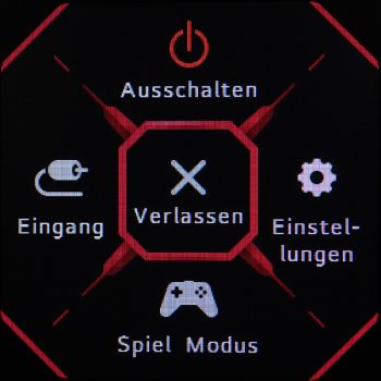 Startmenü mit Schnellauswahl für Eingang und Spielmodi