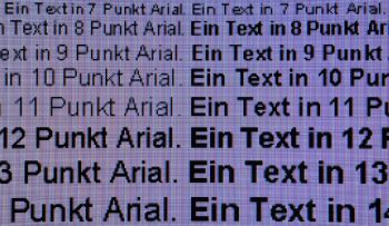 Darstellung von Schrift bei Full HD und Schärfe 50