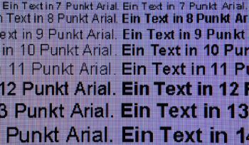 Darstellung von Schrift bei Full-HD-Auflösung und Schärfe 80