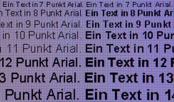 Darstellung von Schrift bei nativer Auflösung