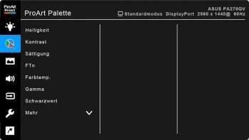 OSD: Bildeinstellungen (Screenshot: ASUS-Handbuch)