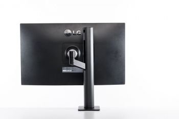 Monitor Ansicht hinten in der niedrigsten Stellung