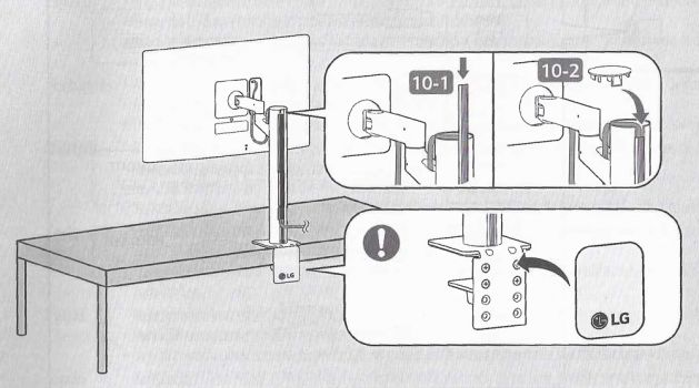 Kabelmanagement im Standbein des LG 27QN880-B integriert.
