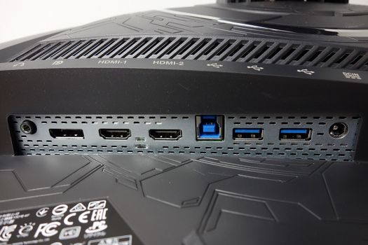 Anschlüsse des ASUS XG27WQ: DisplayPort, 2 x HDMI, USB 3.0 und Kopfhörerausgang
