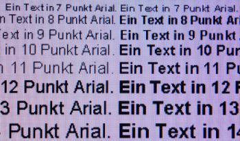 Darstellung von Schrift bei Full-HD-Auflösung und VividPixel 0