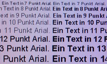 Darstellung von Schrift bei nativer Auflösung
