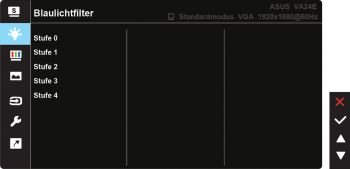 OSD: Blaulichtfilter (Screenshot: ASUS-Handbuch)