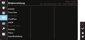 OSD: Bildeinrichtung (Screenshot: ASUS-Handbuch)
