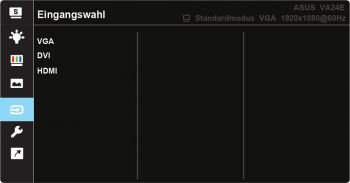 OSD: Eingangswahl (Screenshot: ASUS-Handbuch)