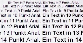 Textwiedergabe native Auflösung