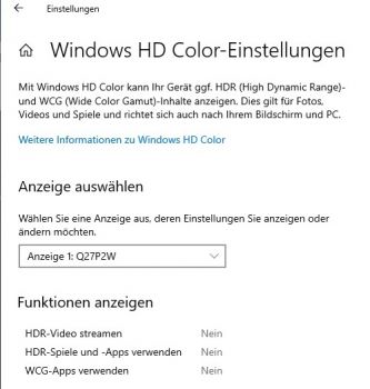 HDR war nicht aktivierbar