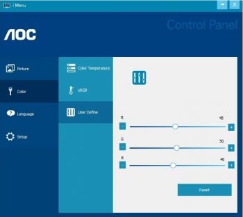 i-Menu (OSD): Einstellung der Farbwerte