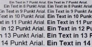 Textwiedergabe native Auflösung