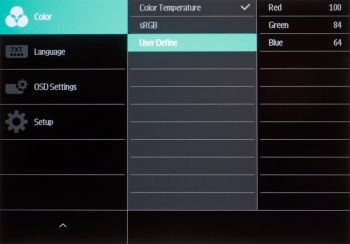 Menü (OSD): Color