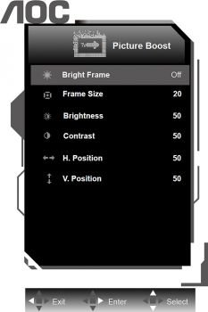 OSD: „Picture Boost“ (Screenshot: AOC-Handbuch)