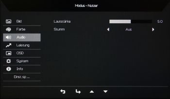 OSD Audio: Lautstärkeregler und Stummschaltung stehen zur Verfügung