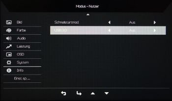 OSD System Seite 2: Es haben nicht alle Einstellungen auf einer Seite Platz