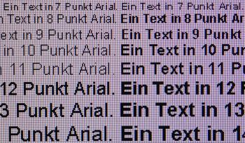 Darstellung von Schrift bei nativer Auflösung