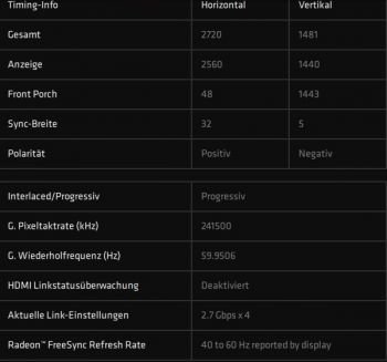 FreeSync-Bereich bei DisplayPort