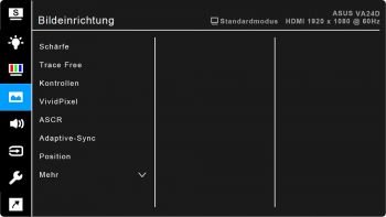 OSD: Bildeinrichtung (Screenshot: ASUS-Handbuch)
