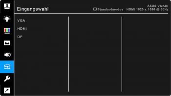 OSD: Eingangswahl (Screenshot: ASUS-Handbuch)