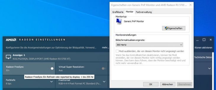 An AMD-GPUs lässt sich VRR nicht über die gesamte Bandbreite nutzen