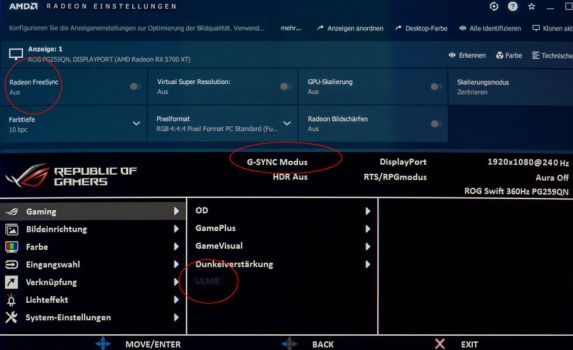 An AMD-GPUs lässt sich kein ULMB aktivieren