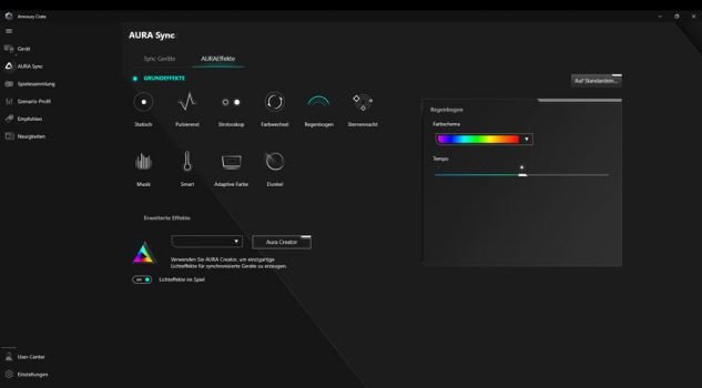 Über die Software „Armoury Crate“ lassen sich mehrere Geräte synchronisieren