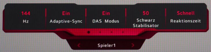 OSD-Spielmodus in der Direktauswahl