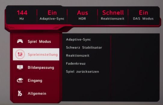 Aufgeräumtes und modernes OSD-Menü