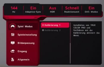 ... und zwei Kalibrierungsmodi für eine Hardware-Kalibrierung