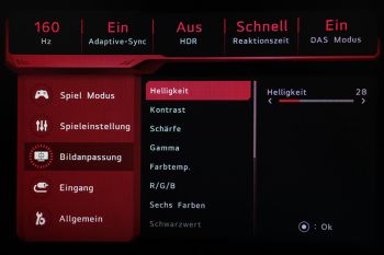 OSD "Bildanpassung": Einstellungen für die Bildoptimierung