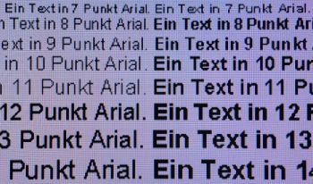 Darstellung von Schrift bei Full-HD-Auflösung und Schärfe 80