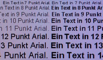 Darstellung von Schrift bei nativer Auflösung