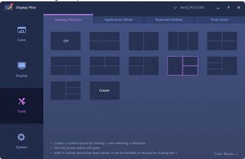 Display Pilot: Verwaltung des Layouts mehrerer Fenster (Screenshot: BenQ-Handbuch)