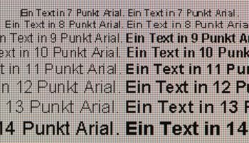 Textwiedergabe nativ, Schärferegler 10 (Maximum)