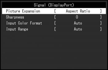 OSD: Signaleinstellungen (Screenshot: EIZO-Handbuch)